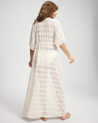 Sunkissed Crochet Open-Front Caftan - COCONUT WATER | Soma sale
