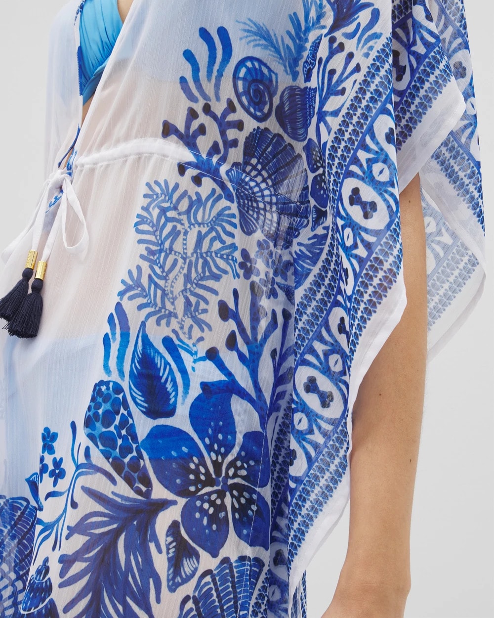 Beyond Control Sea Life Chiffon Caftan - WHITE MULTI | Soma for sale