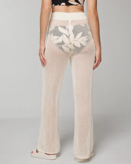 Cotton Crochet-Style Wide-Leg Pants - COCONUT | Soma outlet