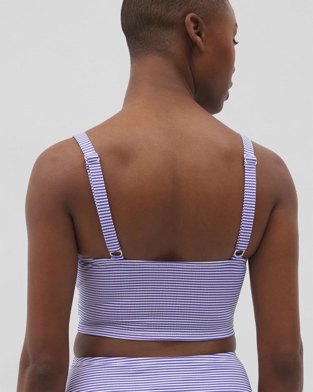 Seersucker V-Wire Cropped Bikini - BLUE SEERSUCKER | Soma sale