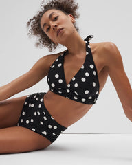 Ruched High-Waist Bikini Bottom - MOVEMENT DOT MINI B | Soma on sale