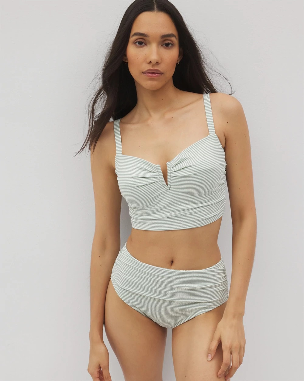 Seersucker High-Waist Bottoms - GREEN SEERSUCKER | Soma discount