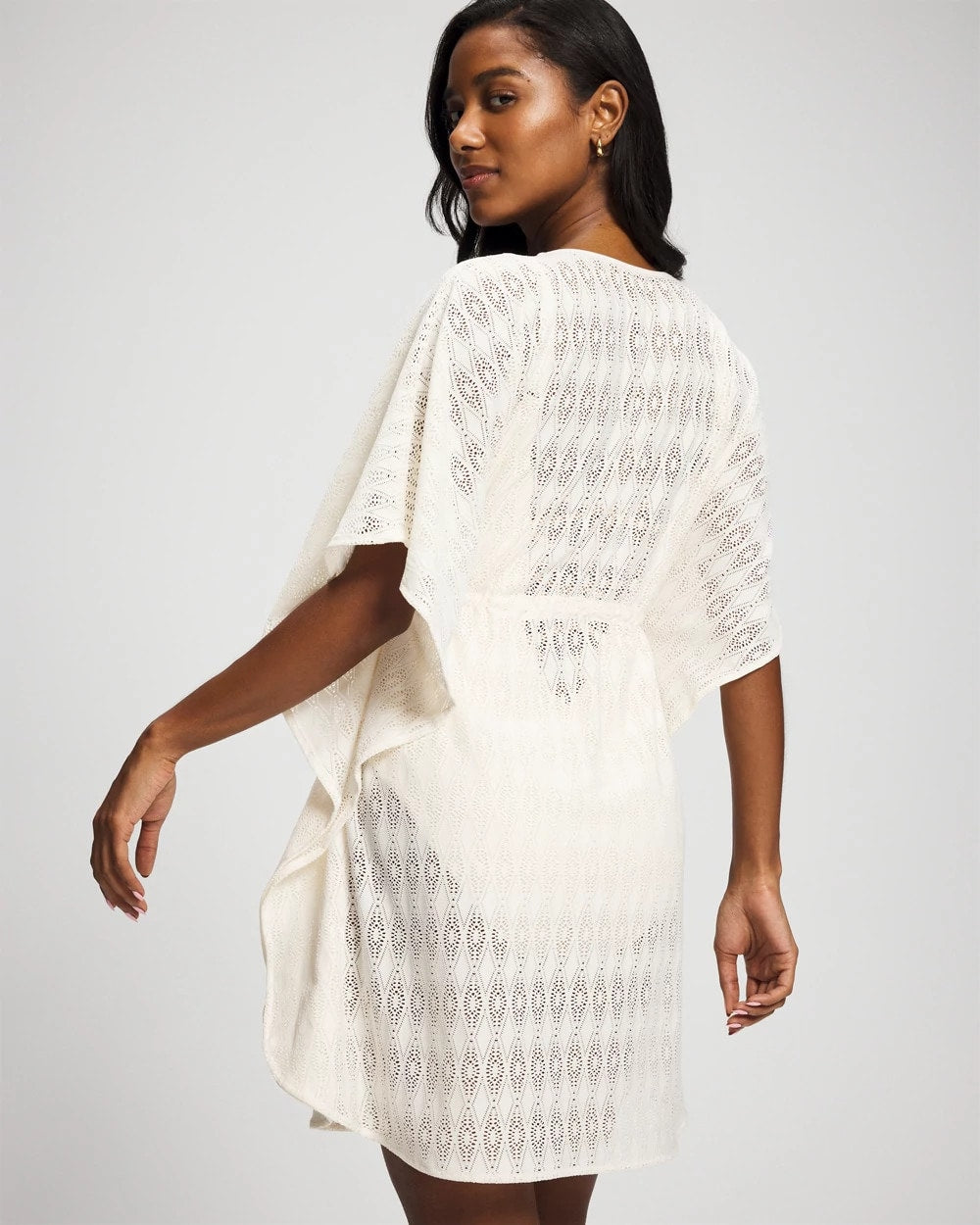 Sunkissed Crochet Chiffon Caftan - COCONUT WATER | Soma near me