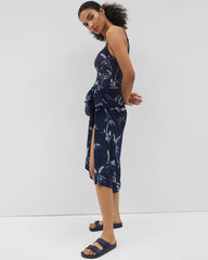 Rayon Crepe Pareo - PALM TOILE NIGHTFALL NAVY | Soma on sale