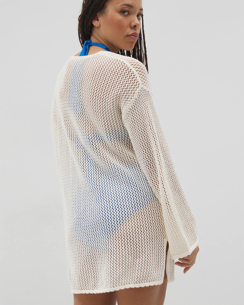 Cotton Crochet-Style Shift Cover-Up - COCONUT | Soma Online