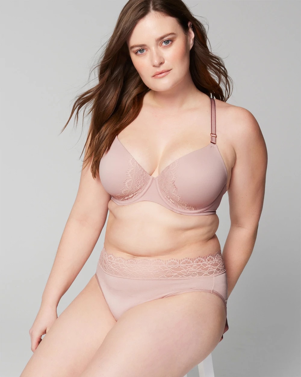 Perfect Coverage Convertible Bra with Lace back - ADOBE ROSE | Soma on sale