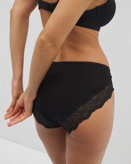 Embraceable High-Leg Panty with Crochet Lace - BLACK | Soma for sale